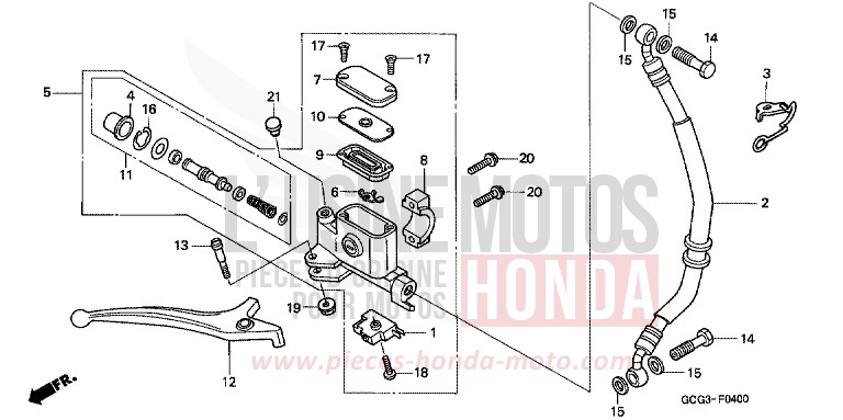 VORDERRADBREMSE von CB1300 Super Bold'or ABS REAL WHITE (NH250) von 1999